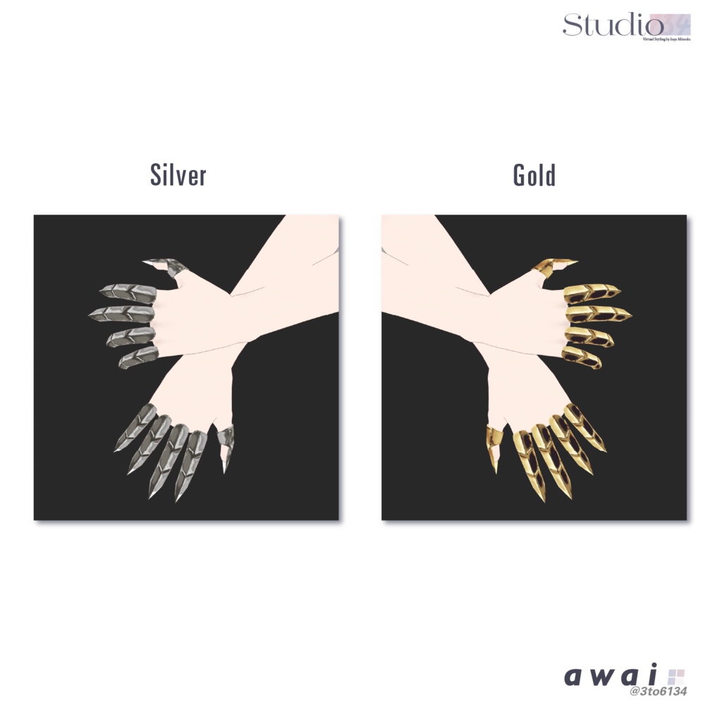 【VRoid衣装テクスチャ】WereWolf Armor Rings【#awai_Studio134】