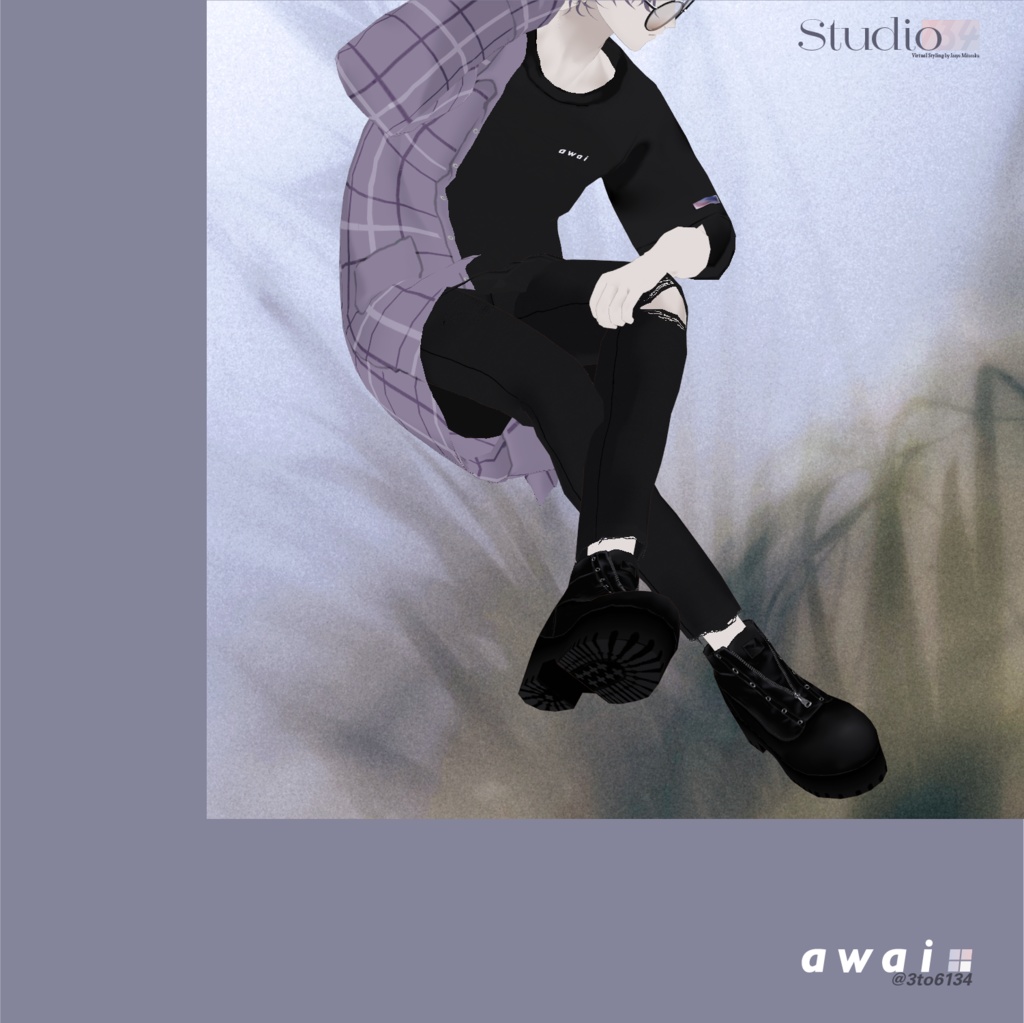 【VRoid衣装テクスチャ】Zip-up Short Boots【#awai_Studio134】