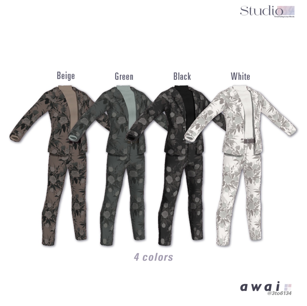 【VRoid衣装テクスチャ】Botanical suits【#awai_Studio134】