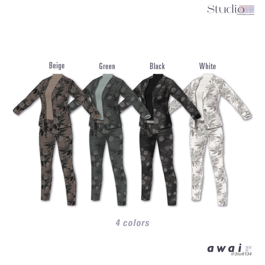 【VRoid衣装テクスチャ】Botanical suits【#awai_Studio134】