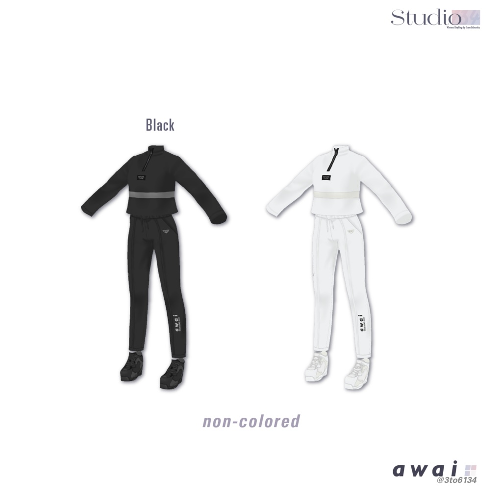 【VRoid衣装テクスチャ】awai Trackwear and Shoes【#awai_Studio134】