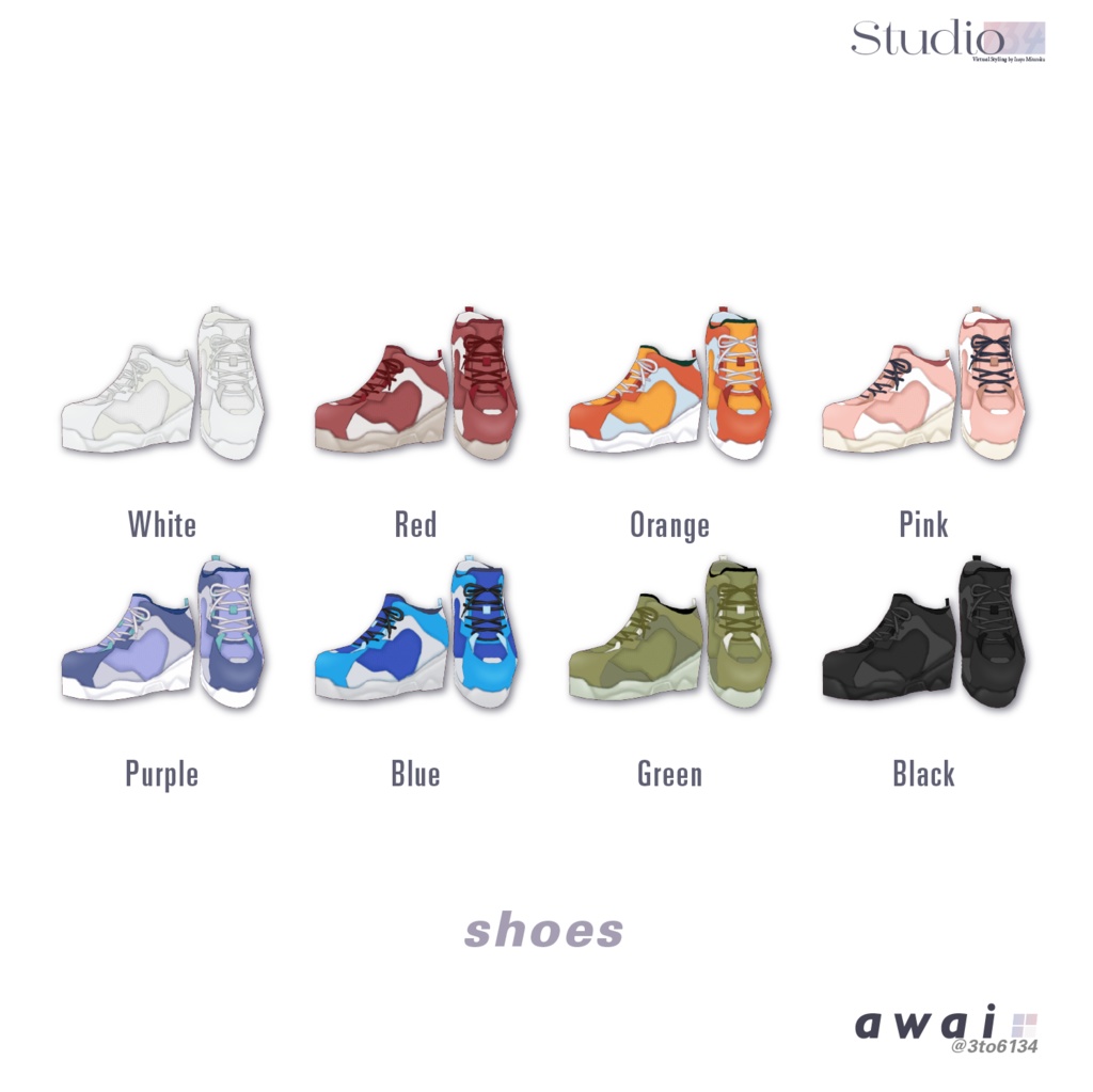 【VRoid衣装テクスチャ】awai Trackwear and Shoes【#awai_Studio134】
