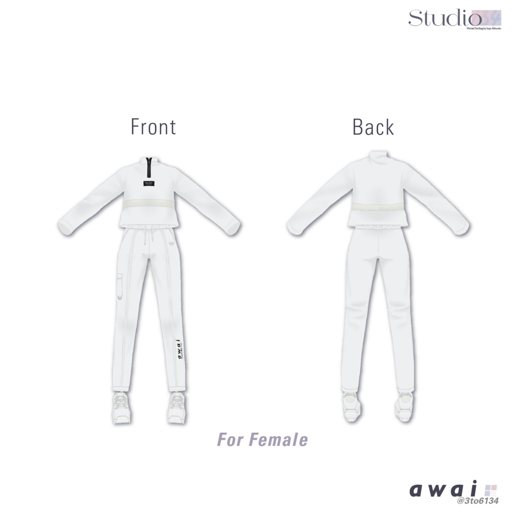 【VRoid衣装テクスチャ】awai Trackwear and Shoes【#awai_Studio134】