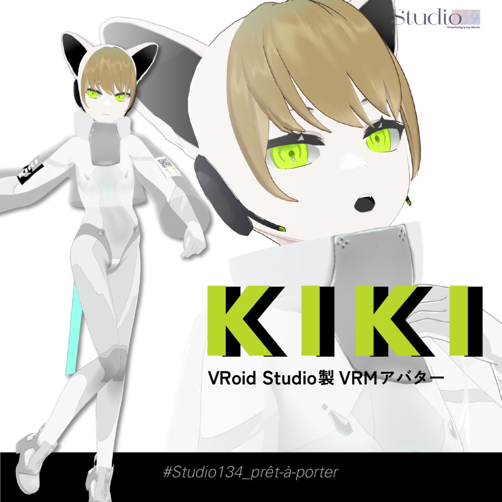 【VRoid Studio製3Dモデル】KIKI【.vrm／.vroid同梱】