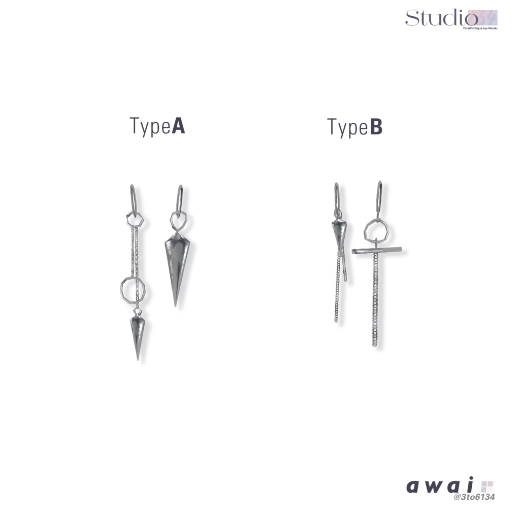 【VRoid衣装テクスチャ】awai Spike Pierces【#awai_Studio134】