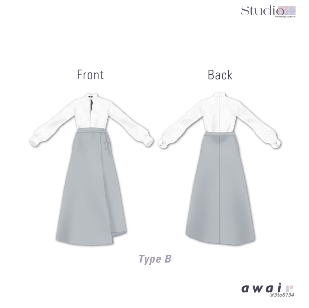 【VRoid衣装テクスチャ】Unisex Skirt【#awai_Studio134】