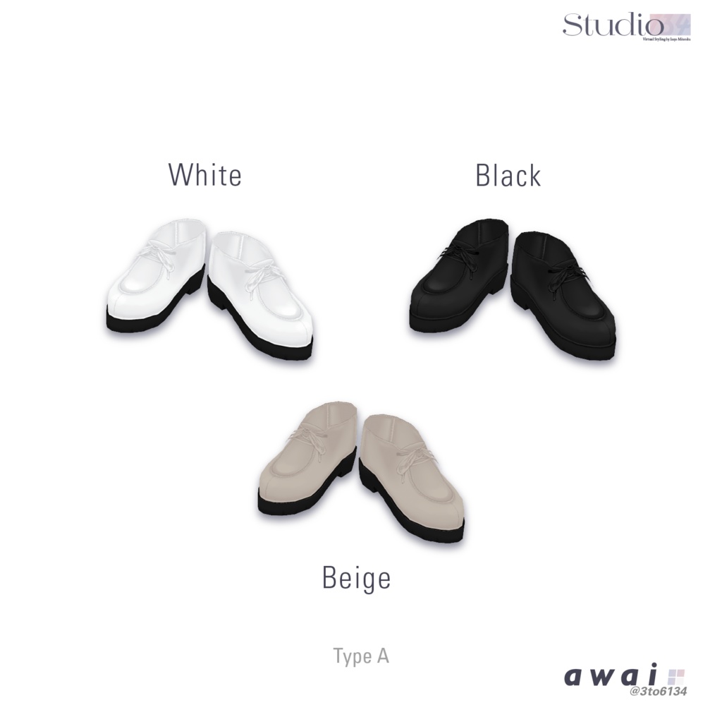 【VRoid衣装テクスチャ】Tyrolean Shoes【#awai_Studio134】