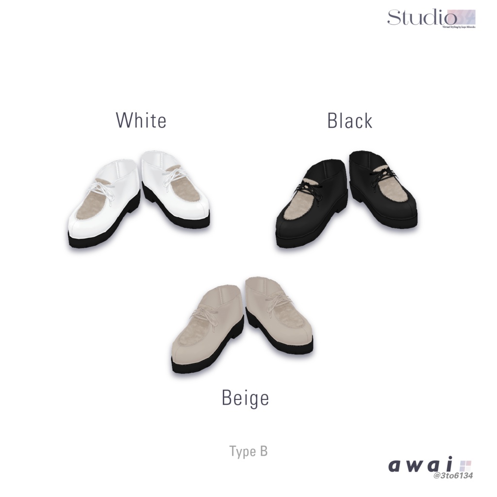 【VRoid衣装テクスチャ】Tyrolean Shoes【#awai_Studio134】