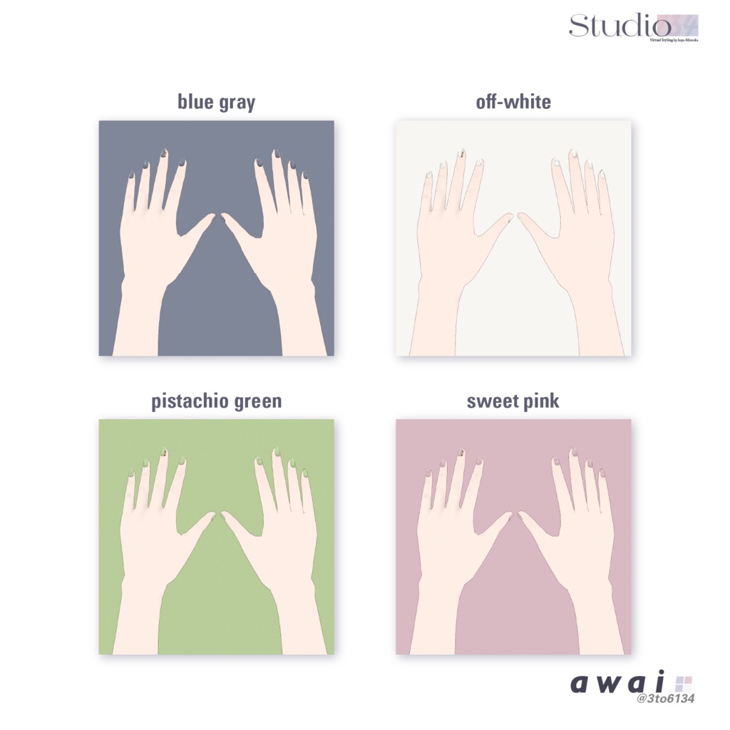 【VRoid衣装テクスチャ】Petricchor Nail tip【#awai_Studio134】