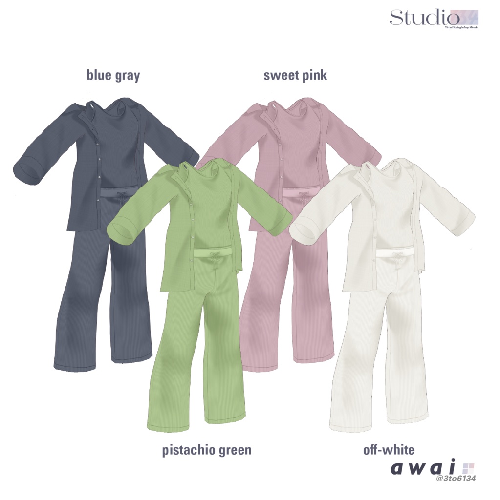 【VRoid衣装テクスチャ】Relax Co-ords【#awai_Studio134】