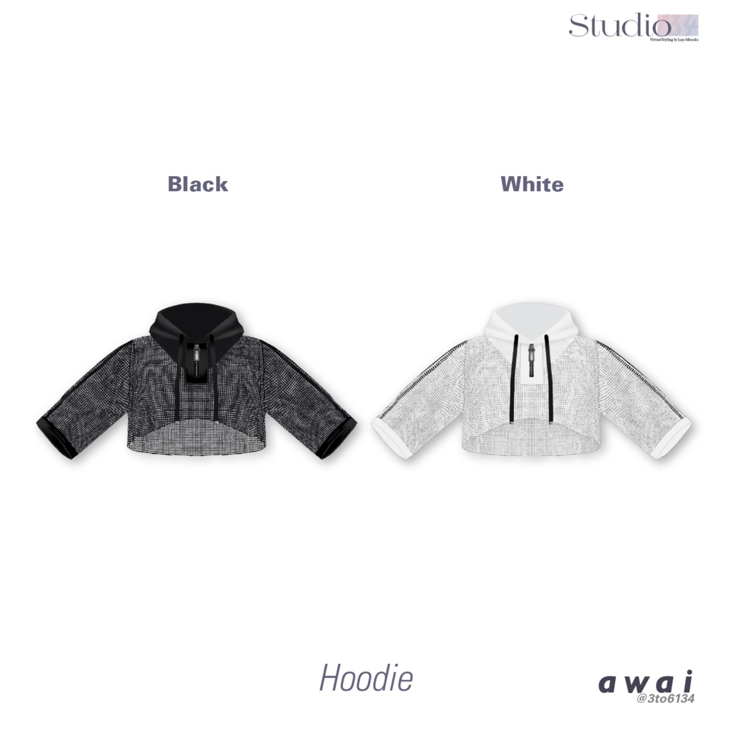 【VRoid衣装テクスチャ】Mesh Hoodie【#awai_Studio134】