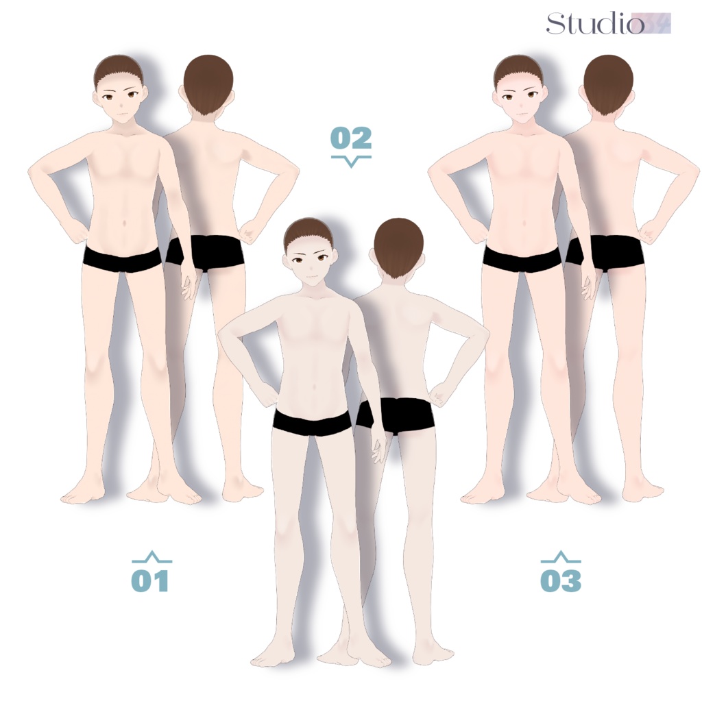 【VRoid用肌】セミマット陶器肌テクスチャ