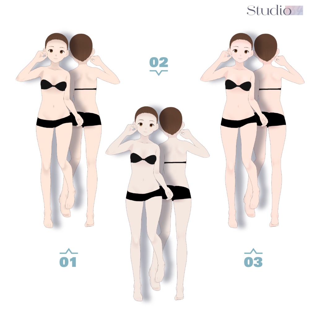 【VRoid用肌】セミマット陶器肌テクスチャ