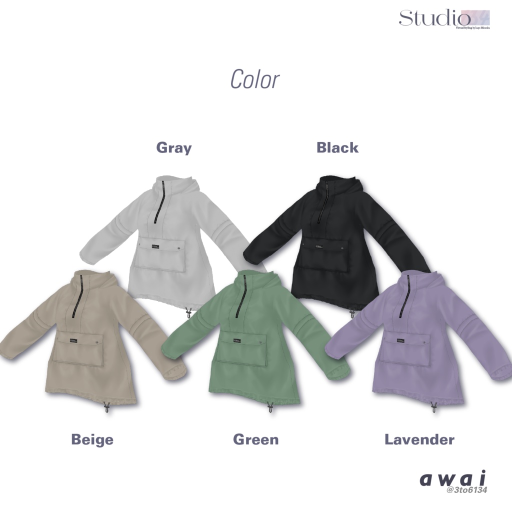【VRoid衣装テクスチャ】Town use Anorak【#awai_Studio134】
