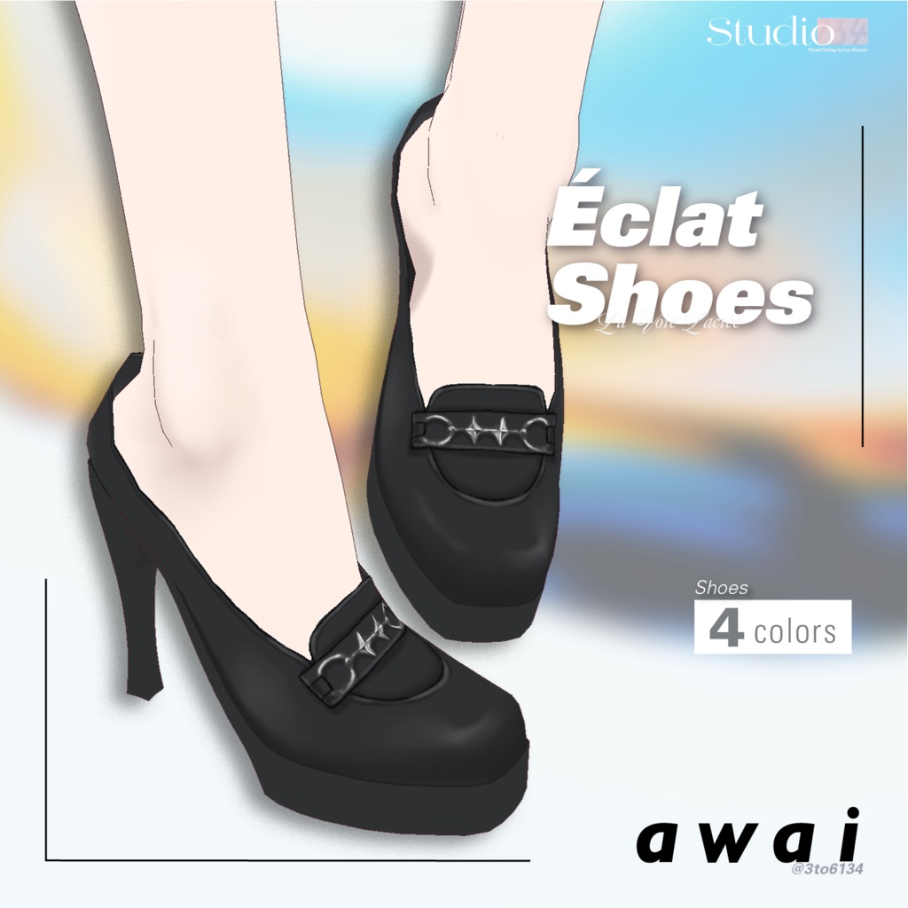 【VRoid衣装テクスチャ】 Éclat Shoes【#awai_Studio134】