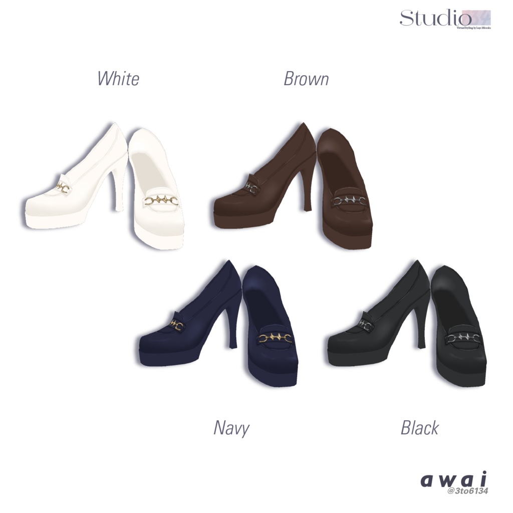 【VRoid衣装テクスチャ】 Éclat Shoes【#awai_Studio134】