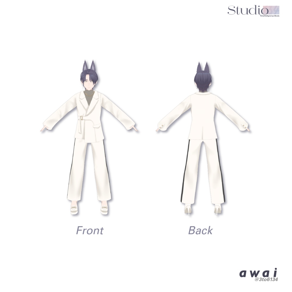 【VRoid衣装テクスチャ】 Éclat Co-ords【#awai_Studio134】