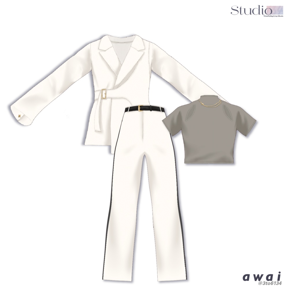 【VRoid衣装テクスチャ】 Éclat Co-ords【#awai_Studio134】