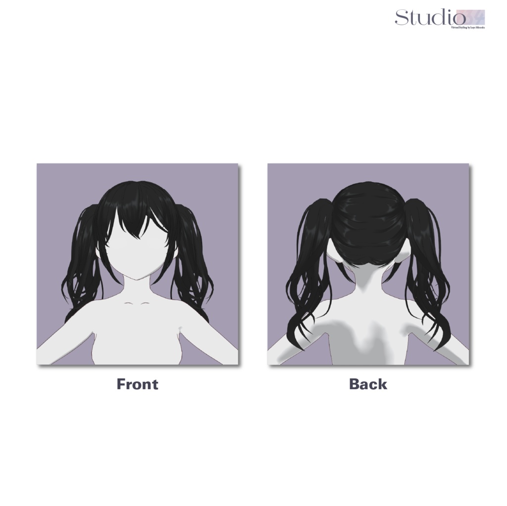 【VRoidヘアプリセット】スパイラルツインテール【髪型セット】