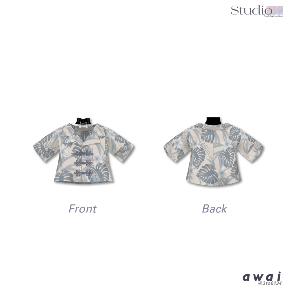 【VRoid衣装テクスチャ】Chinese Aloha Shirt【#awai_Studio134】