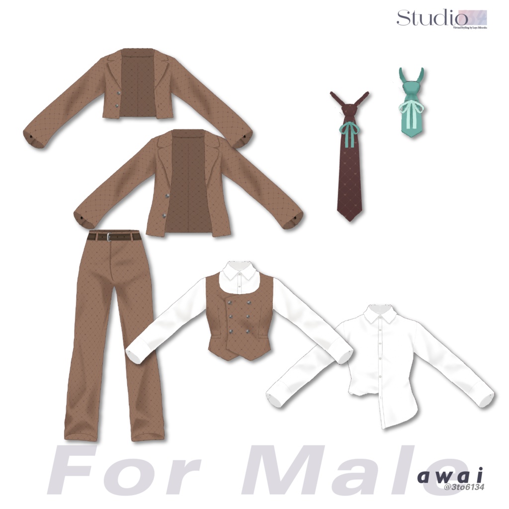 【無料版あり/VRoid衣装テクスチャ】Juvunille Co-ords【#awai_Studio134】