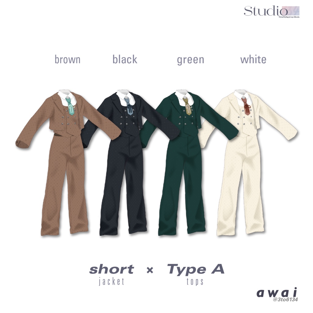 【無料版あり/VRoid衣装テクスチャ】Juvunille Co-ords【#awai_Studio134】