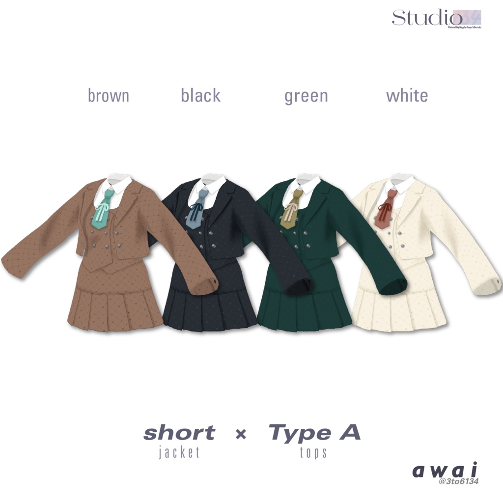 【無料版あり/VRoid衣装テクスチャ】Juvunille Co-ords【#awai_Studio134】