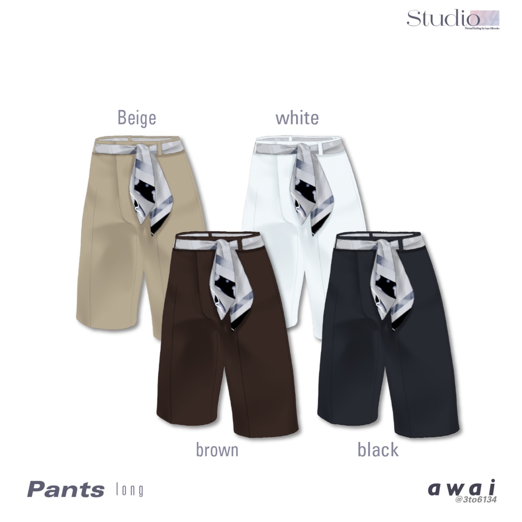 【VRoid衣装テクスチャ】Skurf Belt Pants【#awai_Studio134】