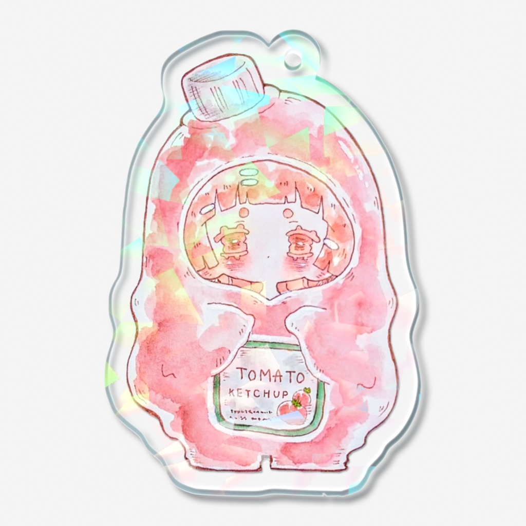 ホログラムキーホルダー(ﾄﾏﾄｹﾁｬｯﾌﾟ娘)