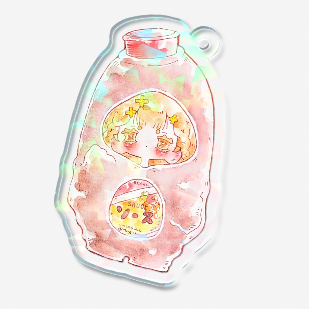 ホログラムキーホルダー(とんかつソース娘)
