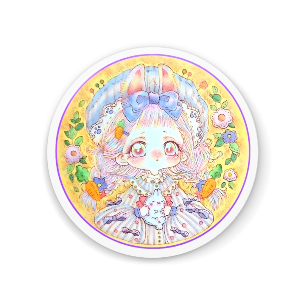 缶ミラー(ケモ耳うさぎ)