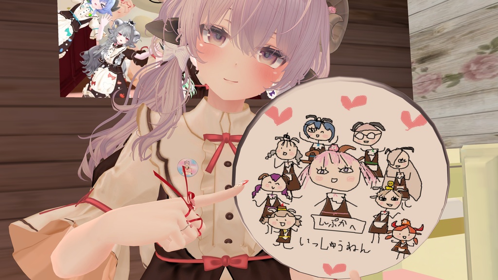 し~ぷかふぇいっちゅうねん缶バッチ(まるもち手書きversion)