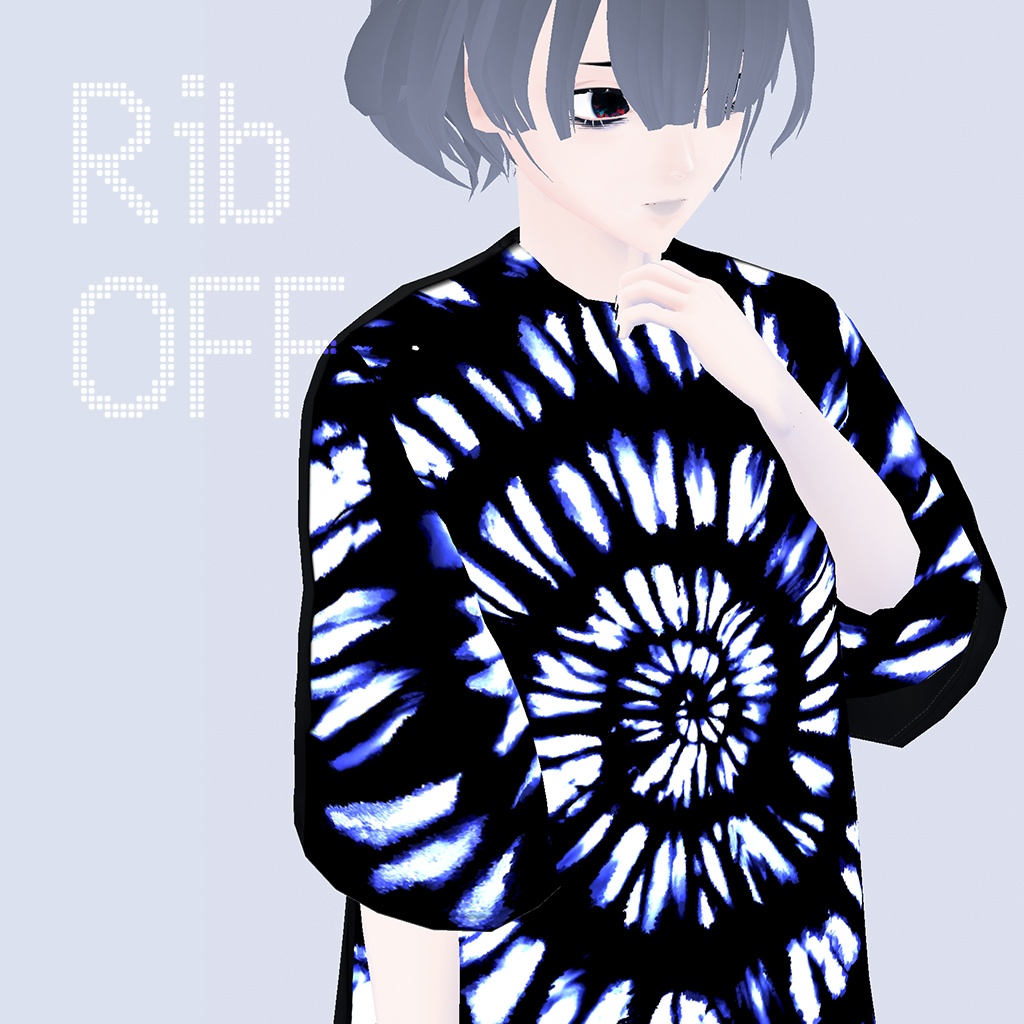 リブネックタイダイTシャツ | #VRoid