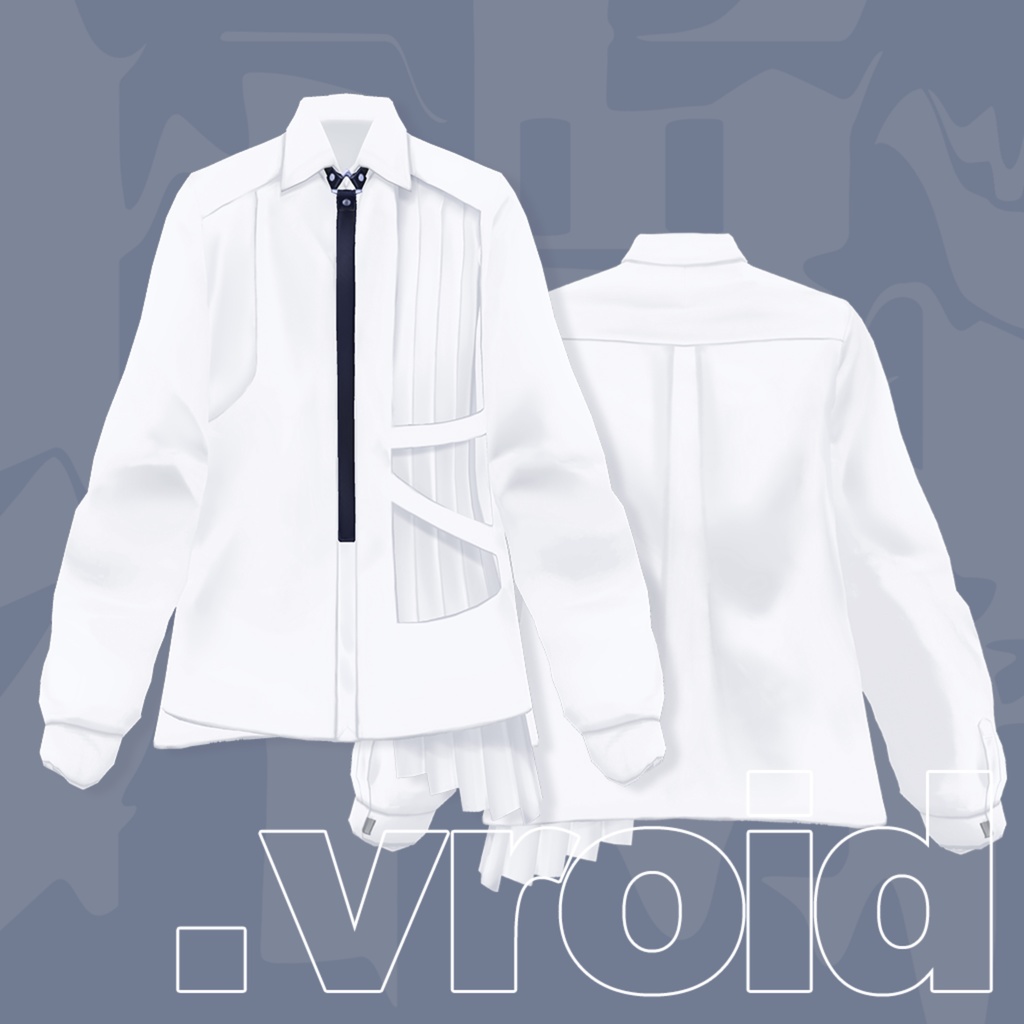 belt-tie shirt set | #VRoid