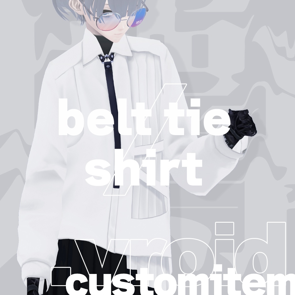 VRoid | belt-tie／shirt set [ネクタイ/シャツ]
