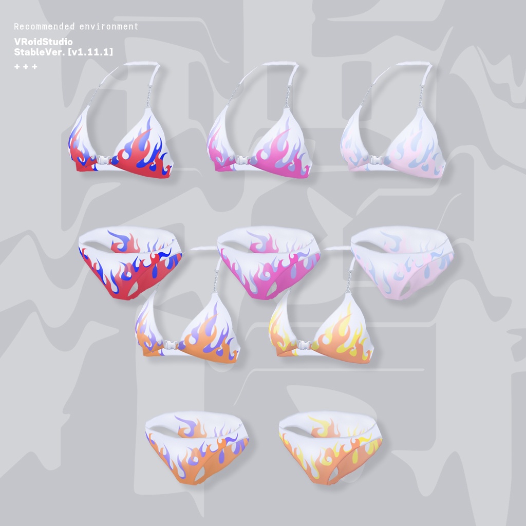 fire-pattern swim wear | 水着 ボディスーツ #VRoid