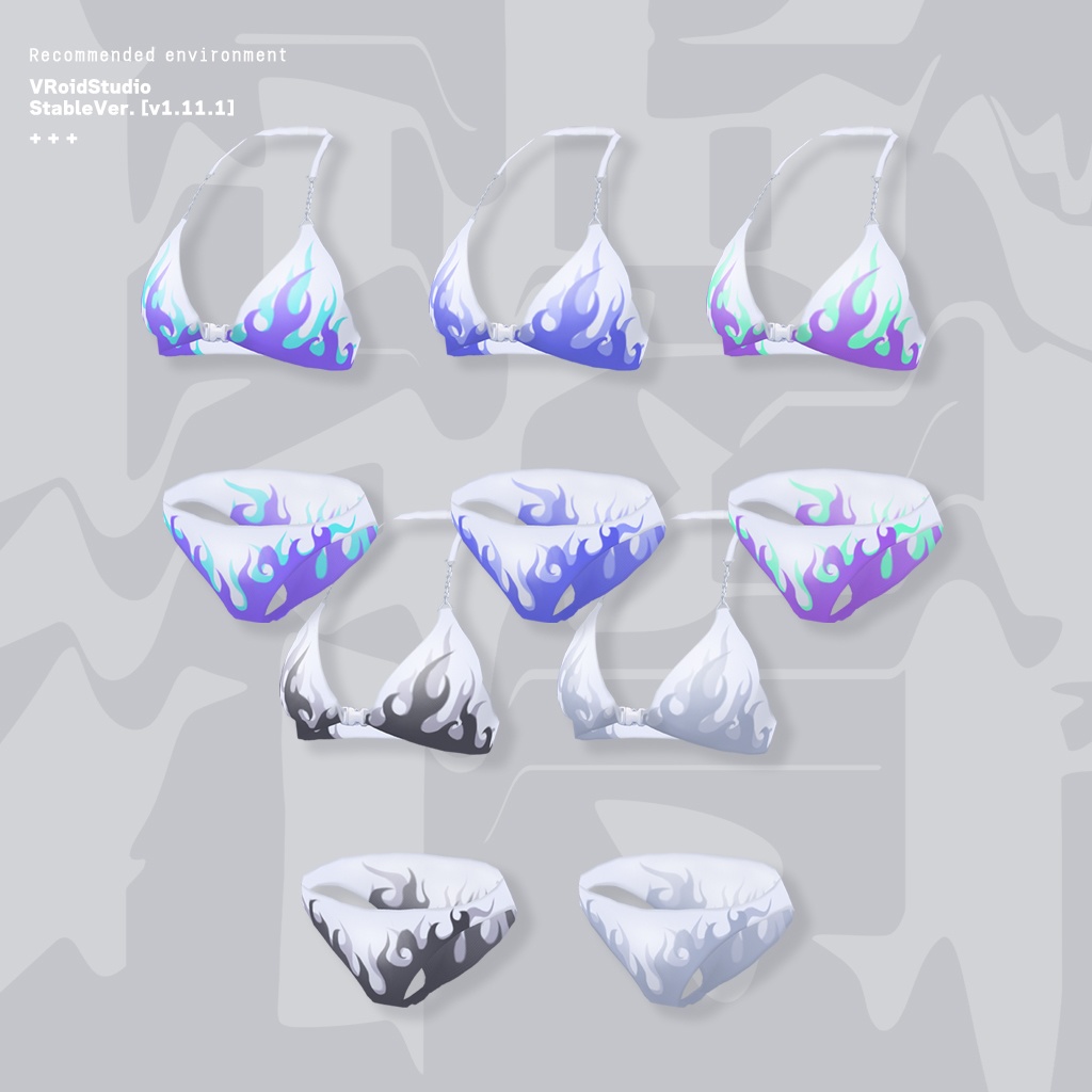 fire-pattern swim wear | 水着 ボディスーツ #VRoid