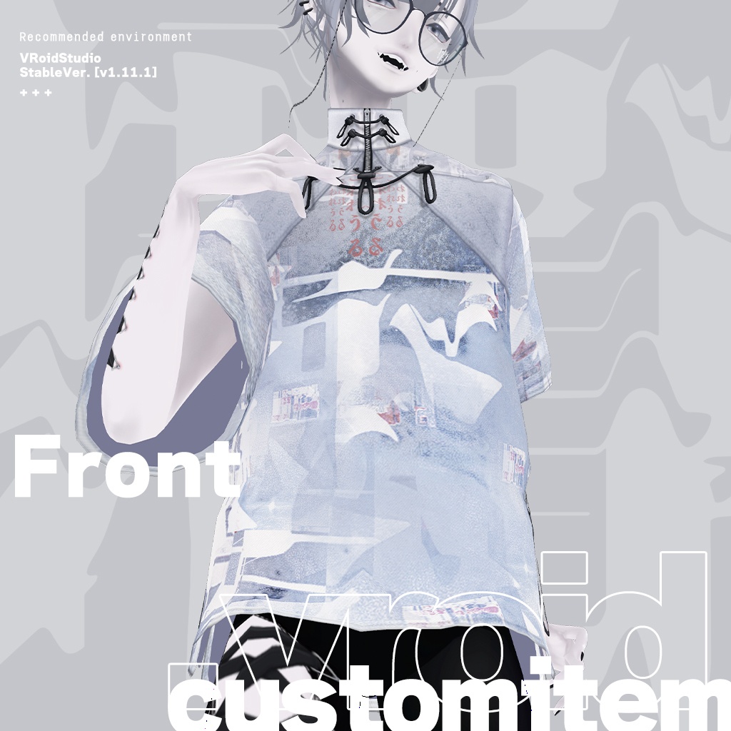 Abstract China-shirt | チャイナシャツ #VRoid