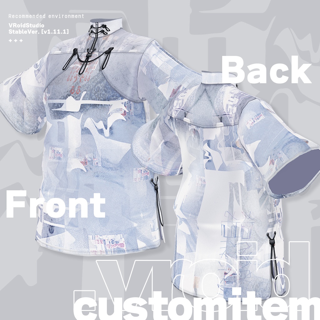 Abstract China-shirt | チャイナシャツ #VRoid