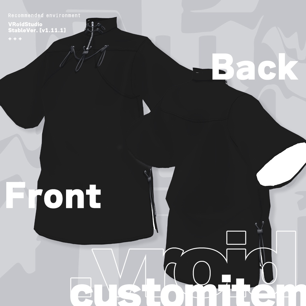 Abstract China-shirt | チャイナシャツ #VRoid