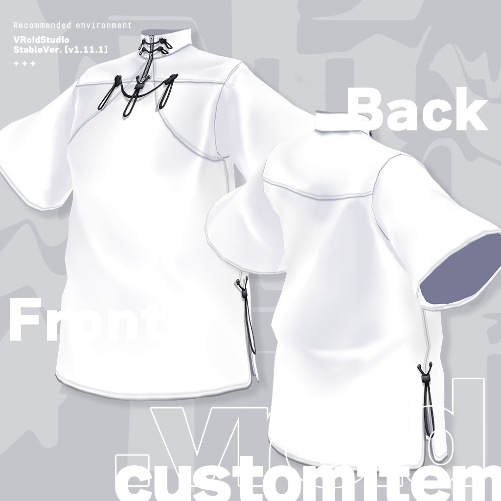 Abstract China-shirt | チャイナシャツ #VRoid