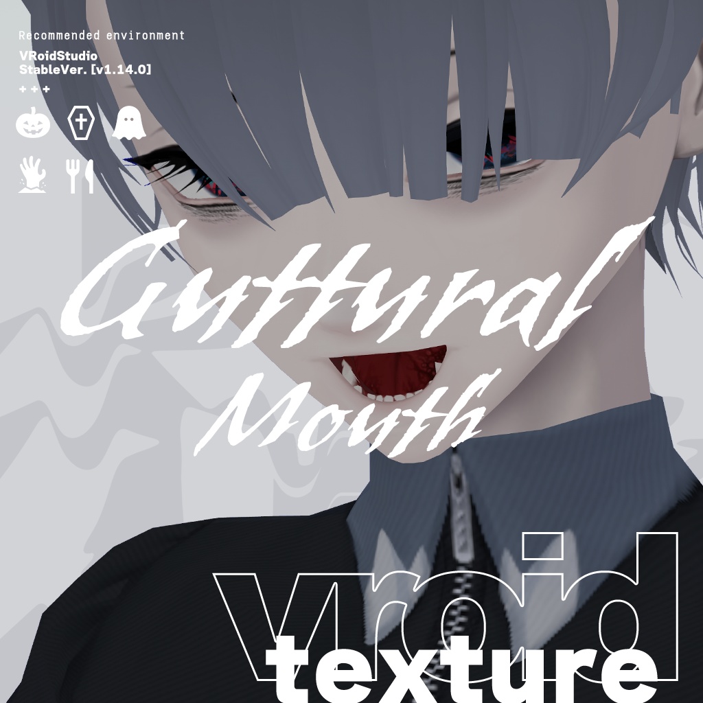 VRoid｜Halloween guttural mouth｜口内の血糊