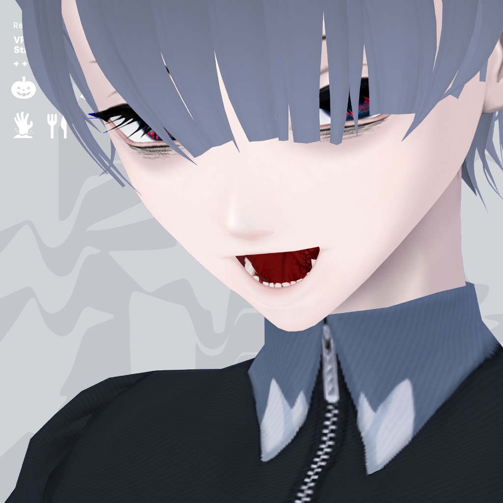 Halloween guttural mouth|口内の血糊 #VRoid