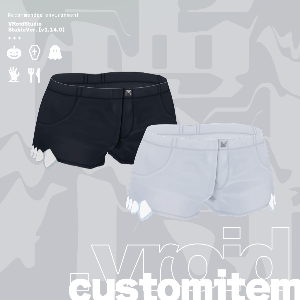 Halloween guttural bottom|ショートパンツ #VRoid