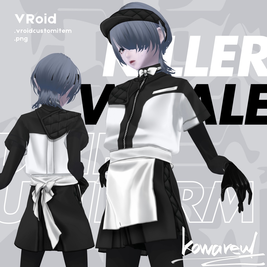 #VRoid | #Halloween | killer whale diner uniform ⚠️ 流血表現