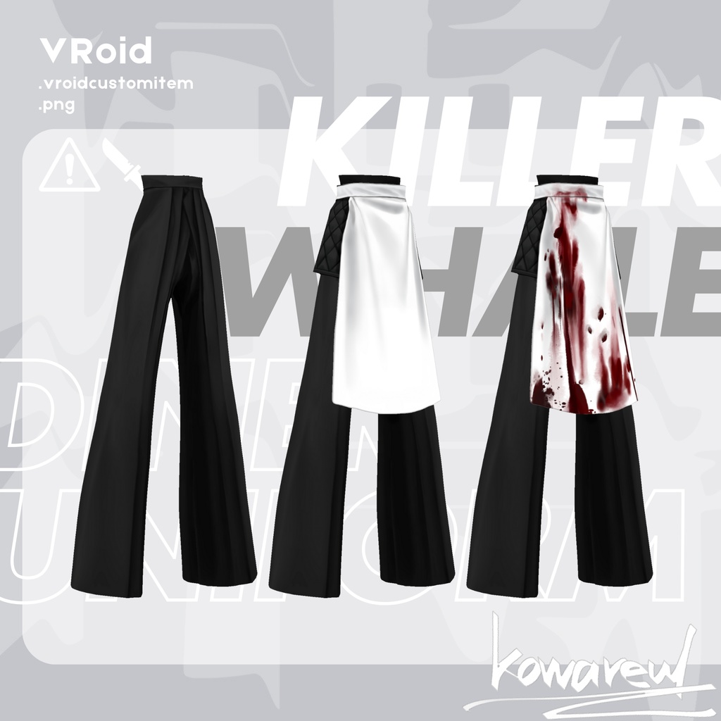 #VRoid | #Halloween | killer whale diner uniform ⚠️ 流血表現