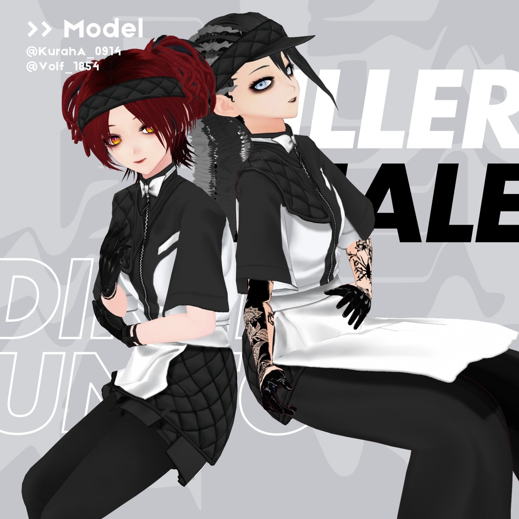 #VRoid | #Halloween | killer whale diner uniform ⚠️ 流血表現