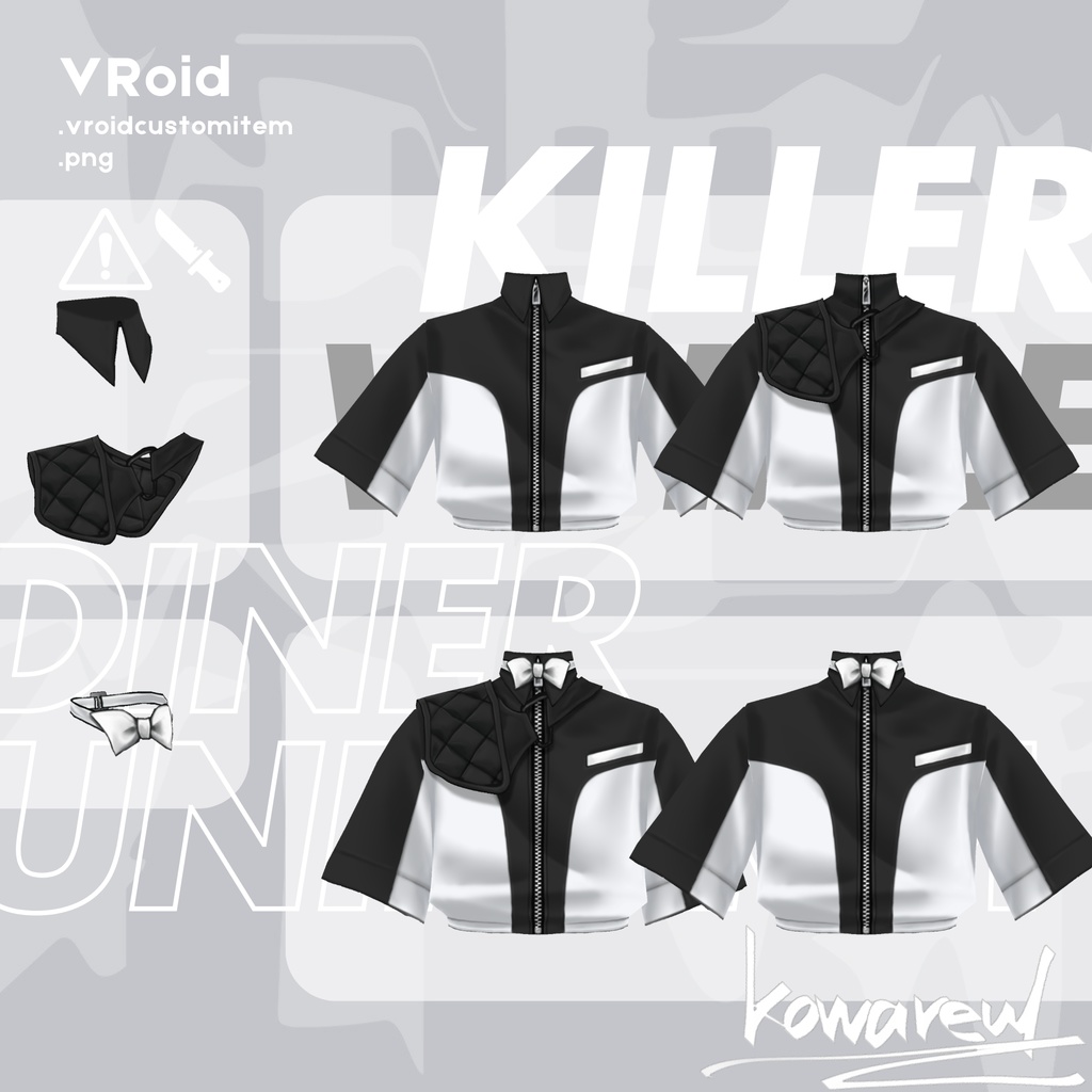 #VRoid | #Halloween | killer whale diner uniform ⚠️ 流血表現