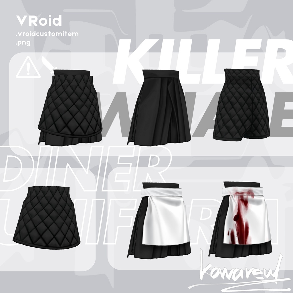 #VRoid | #Halloween | killer whale diner uniform ⚠️ 流血表現