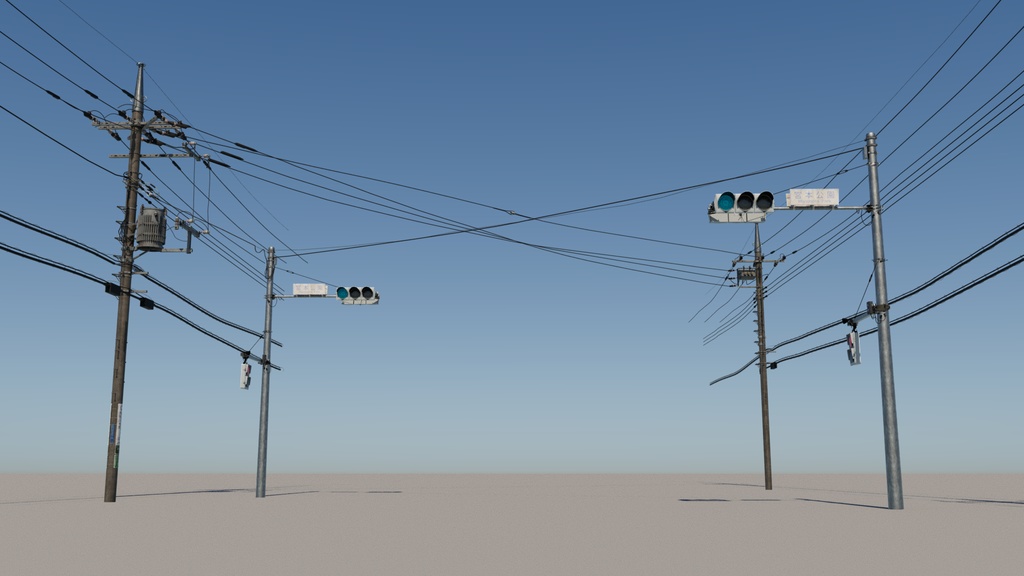 電柱と信号機を両方お買い上げ頂いた方向け/for those who purchase both utility poles and traffic lights